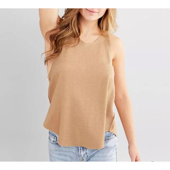 free people Cool It Tank Top tan women's medium NEW - Picture 1 of 10